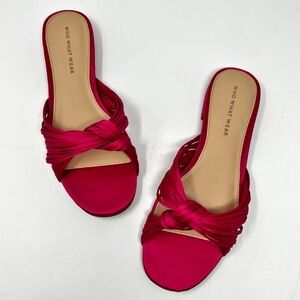 Who What Wear Grace Satin Sandals Pink Sz 7 NWT